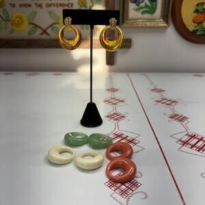 Joan rivers lucite interchanging earrings vintage 1990’s